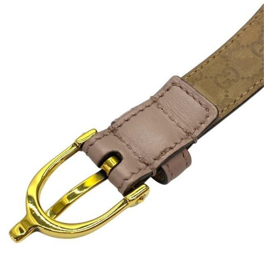 Gucci Belt Thin Belt Accessories Small Leather Pink Beige - Picture 3 of 9